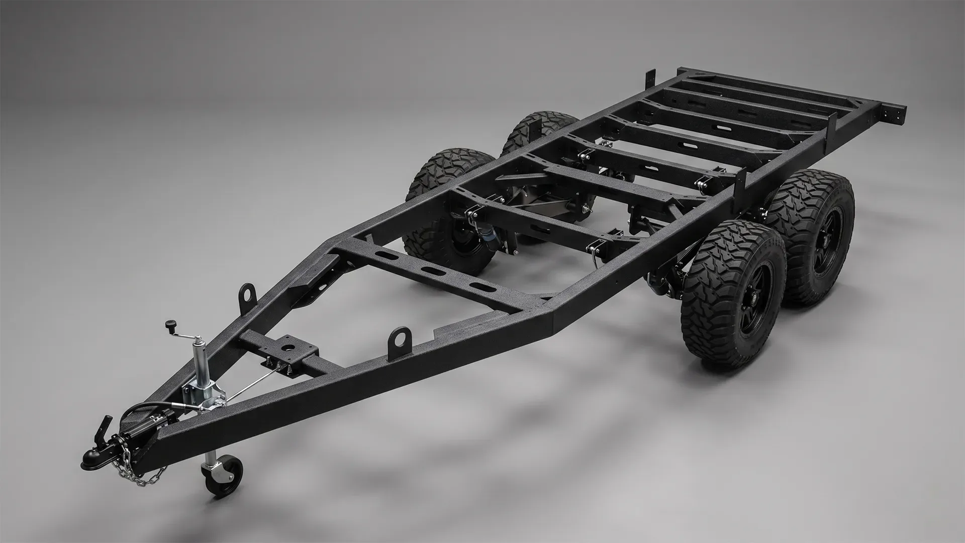 Raptor-coated chassis detail on a JB Gator Hybrid